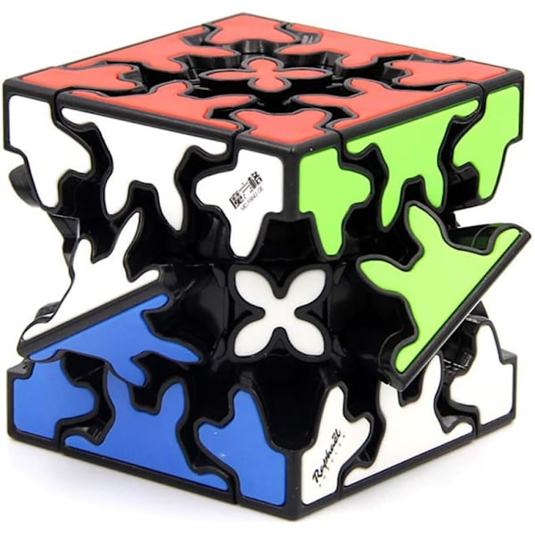 Gear Cube 3x3 Glat 3D Puzzle med Stativ (Sort)