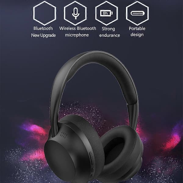 Typ D P7235 Over-Ear Bluetooth 5.1 Hörlurar HD Ljud Headset Stöd TF-kort, 3.5mm AUX