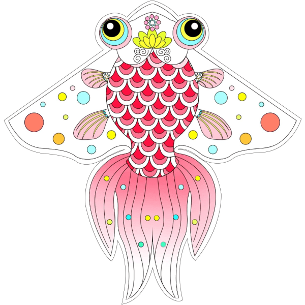 Värikäs Life Kite lapsille ja aikuisille, Goldfish Kite helppo lennättää Pink