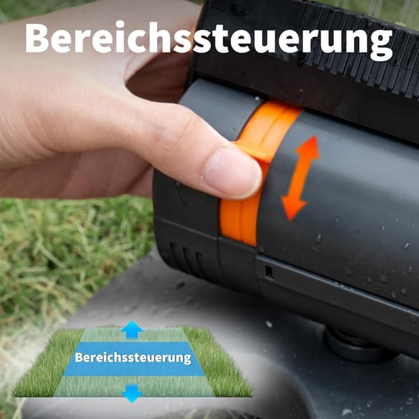 16-munstycks oscillerande sprinkler, stor bas automatisk gräsmatta trädgårdssprinkler med snabbkoppling, justerbar räckvidd och flöde