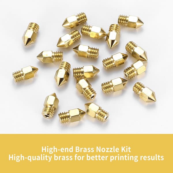 20 stk. 0,4 mm MK8 messingdyser til 3D-printerekstruder, printerdyser kompatible med Creality Ender 3/Ender 3 V2 osv.