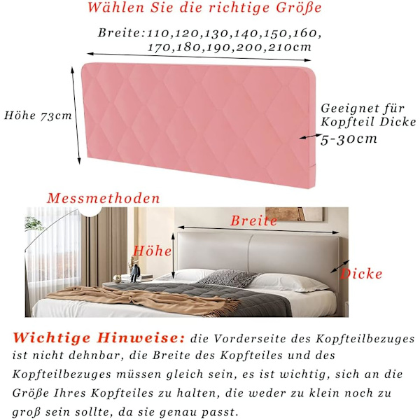 Huvudgavelskydd, huvudgavelskydd dekorativt skydd sovrum förtjockat mjukt paket dammskydd stretch överdrag, mjölkvit, 180 cm (71 tum)