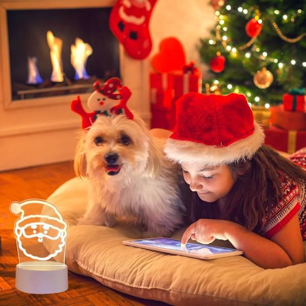 Jul 3D Natlampe LED Lampe USB Genopladelig Bordlampe Dekorativ Natlampe Soveværelseslamper Natlampe Style 2