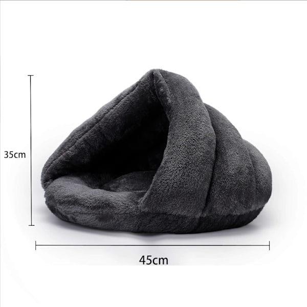 Kattsäng, Maskintvättbar Varm Fleece Sovsäck Liten Husdjursgrott Säng, Husdjur inomhus Sov Sov Mjuk Plysch Lugnande Säng
