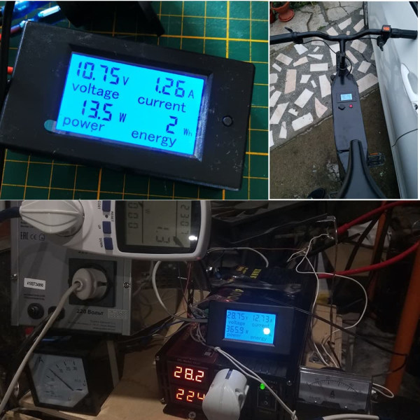 Voltmeter Amperemeter DC 6.5-100V 20A, Spændingsmåler Wattmeter Tester Spænding Strøm Effekt Energi Digital LCD Energimåler