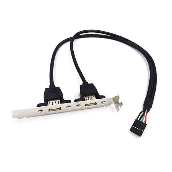 Usb2.0 Till 9-pins Chassi Bakre Pci-skärmlinje Moderkorts Förlängningskabel