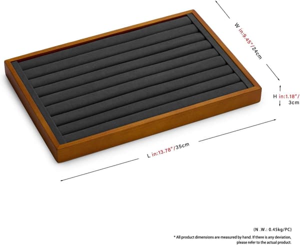 Trä Smyckesförvaringsbricka Ringdisplaybricka för Örhänge Ring Organiserare och Display (Ringförvaringsbricka - Grå)