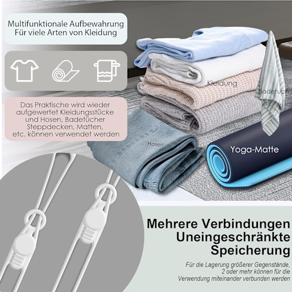 16 stk silikonkabelbindere, kabelarrangør, gjenbrukbar White