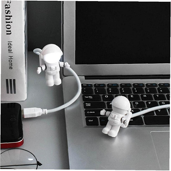 Natt LED-skrivbordslampa Ljus USB Justerbar Astronaut Rymdman Flexibel Fällbar för PC Dator, Dekorativt Ljus för Hemmet