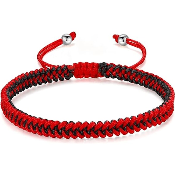 Flätad rep armband dam herr, flickor pojkar födelsedag vänskap par presenter handgjorda smycken Red-black