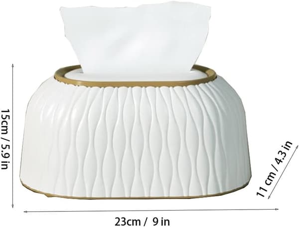 Rektangulär Vävnadsbehållare, Vävnadslåda, Pappershållare, Servettarrangör för Badrum, Sovrum, Kontor och Bil (Vit)