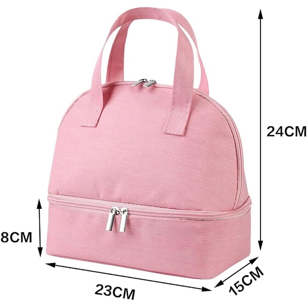 Lunsjkurv, isolert lunsjpose, vanntett lunsjpose, liten isolert lunsjpose, mini isolert lunsjpose, rosa