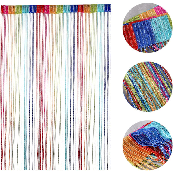 Dekorativa gardiner 100 x 200 cm Fönster tofsar, Myggnät, Avdelare, Jul Bröllop Rum (Färg)