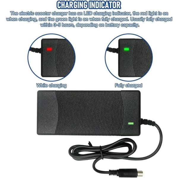 Lader for Xiaomi M365, 42V 2A Elektrisk Sparkesykkel Lader, Hurtiglader