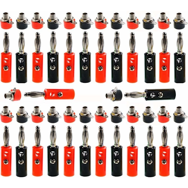 4mm Bananplugg Hunn Bananpluggkontakt Høyttalerkabelkontakt 4mm Banankontakt Banan Terminal Adapter