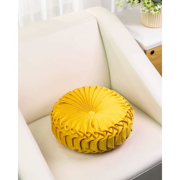 Heitä tyyny sohvalle koristeellinen 3D kurpitsa pyöreä samettityyny sänkyyn tuoli lattia 15\"X15\" Yellow 15"L x 15"W