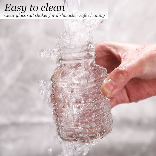 Glass Salt og Pepper Shaker Set, Rektangulært Salt Shaker Set