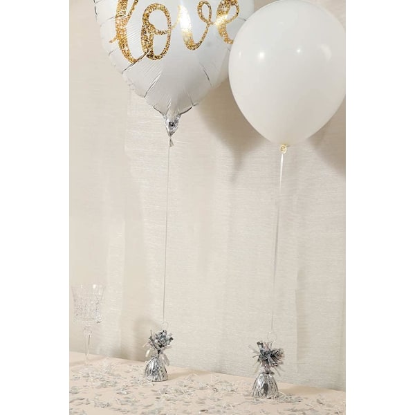 10 st Helium Ballong Vikter Kon, Silverfolie Tung Solid Ballong Vikter Metallisk Tofs Kon för Festfavoriter Bröllopsdekoration