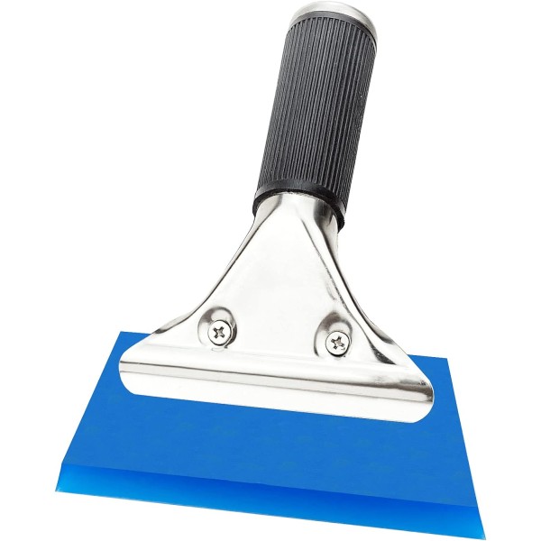 Rubber Shower Squeegee for Shower Door, Car and Window for Kitchen Counter, Mirror, Tile, Car Windshield (Blue)