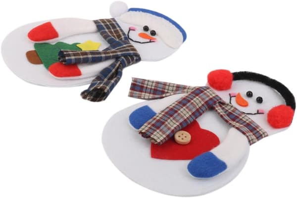 4-pack Jultomte Silverware-fickor, Dekoration för Julmiddagsfest - 16x10 cm