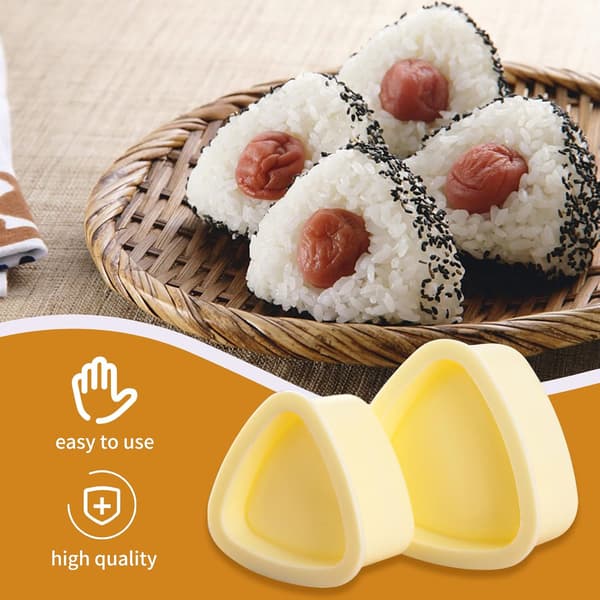 Onigiri Form, Triangel Sushi Form med Rissked Risboll Maker Form Tredelat Set, Non-Stick Risboll