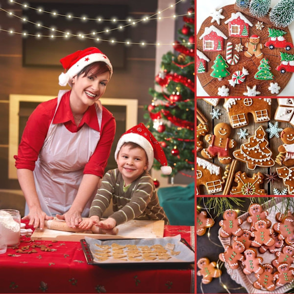 18 stk. Julekakeutstikkersett for baking - Juletre, pepperkakemann og flere former Julekjeks/bakverkutstikker