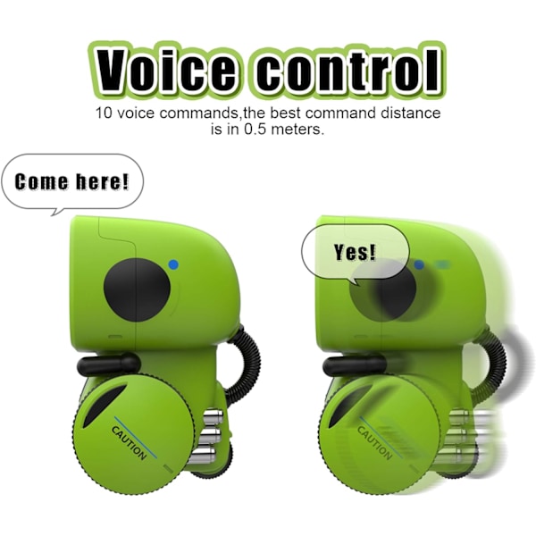 Kid Intelligent Robot Toys- Voice& Touch Control, Children Smart Robotic Toys for Girls, Recorder&Speak Like You green 3.9*3.7*5.1 inch