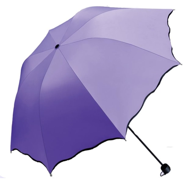 Dames Parasoll Paraply UV-beskyttelse for Kvinner Parasoll Lett Anit-UV Paraplyer for Sommersolbeskyttelse Clove Purple