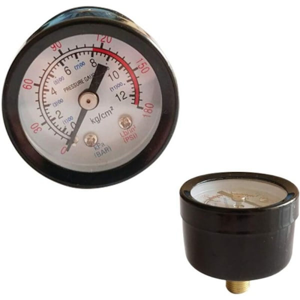 1/4\" Luftkompressor Tryckregulator Pneumatisk Tryckreducerare, Tryck Med Anslutning 180psi 12bar (Fyrvägsventil)