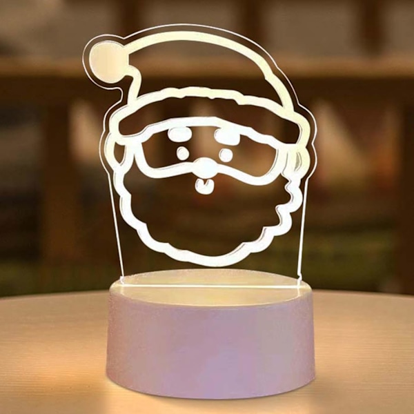 Jul 3D Nattlys LED Lampe USB Oppladbar Bordlampe Dekorativt Nattlys Nattlampe Soveromslamper Nattlys Style 2