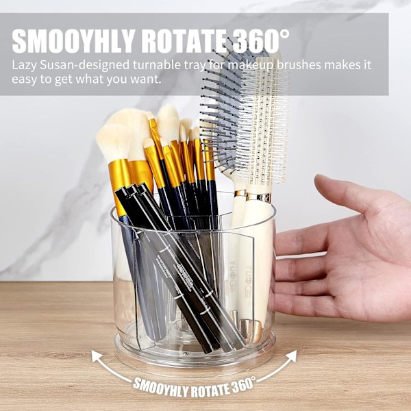 Sminkekostholder Organizer - Roterende 360° Klar Oppbevaringskoppbeholdere for Toalettbord, Skrivebord, Benkeplate, Roterende Penneholder for Skrivebord
