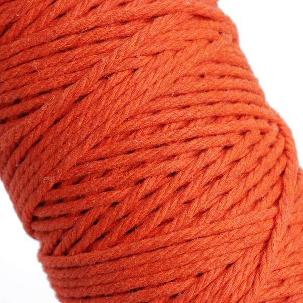 Macramé-snöre, Bomullsrep, för Väggbonader, Växtupphängningar, DIY-hantverk, Heminredning, Presentinslagning 3mmx100m orange