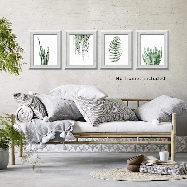 Växttryck Väggkonst Posters Estetisk, Botanisk Väggkonst Canvas Tryck Poster 8x10 Tryck Oinramade Set av 4, Blad Väggkonst Tryck
