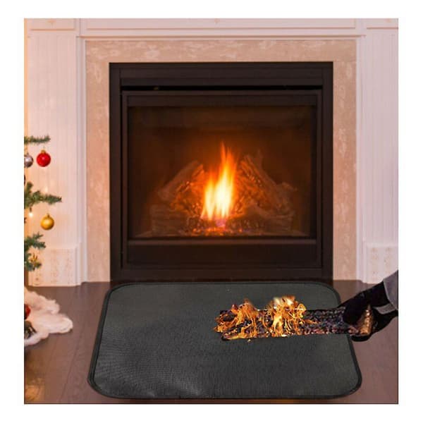Eldfast Eldstadsmatta 800℃ Högtemperatur Slitstark Halkfri Silikon Eldstadsmatta Vikbar Bärbar (50cm × 50cm)
