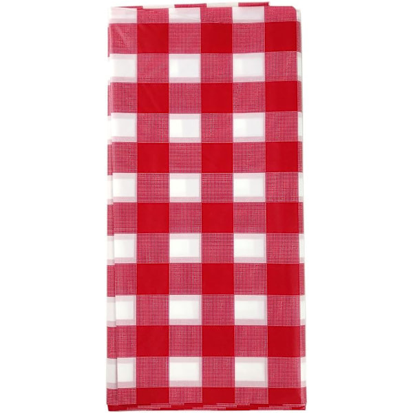 Set om 4, Picknickbordduk, Röd och vit rutig duk, Plastduk, Engångsbordduk för fest, Rutig duk av Crystal Lemon