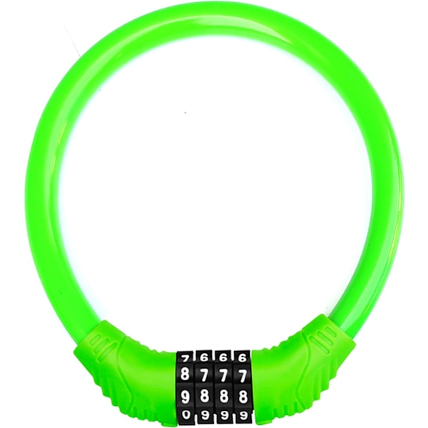 Pyörän kaapelilukko yhdistelmäkaapeli, Kannettava pyörän lukko 4-numeroisella yhdistelmällä green
