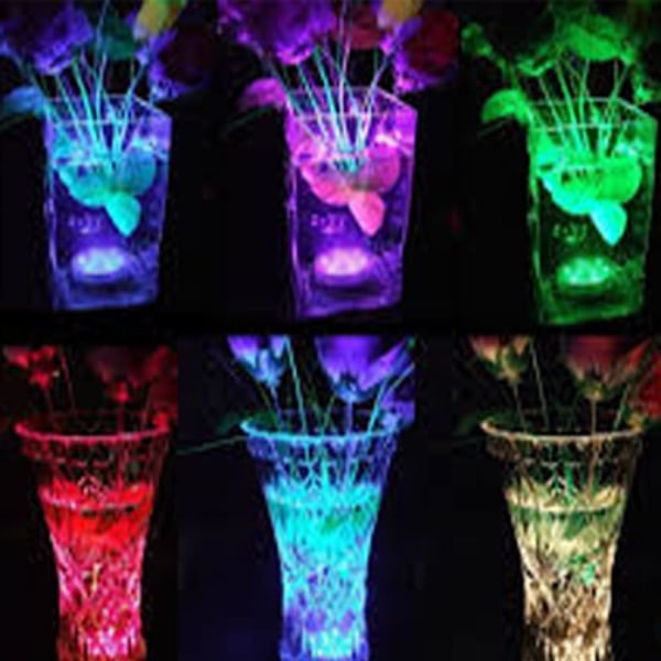 Vattentäta nedsänkbara LED-ljus värmeljus för bröllop, fest, dekoration, mini akvarium ljus LED akvarium ljus (12 gula ljus)
