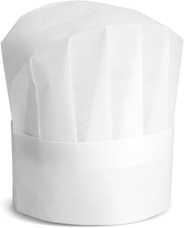 25-pack kockhattar för barn, vuxna - Bulk justerbara engångsbagerihattar för matlagning, bakning, pizzaparty (vit)