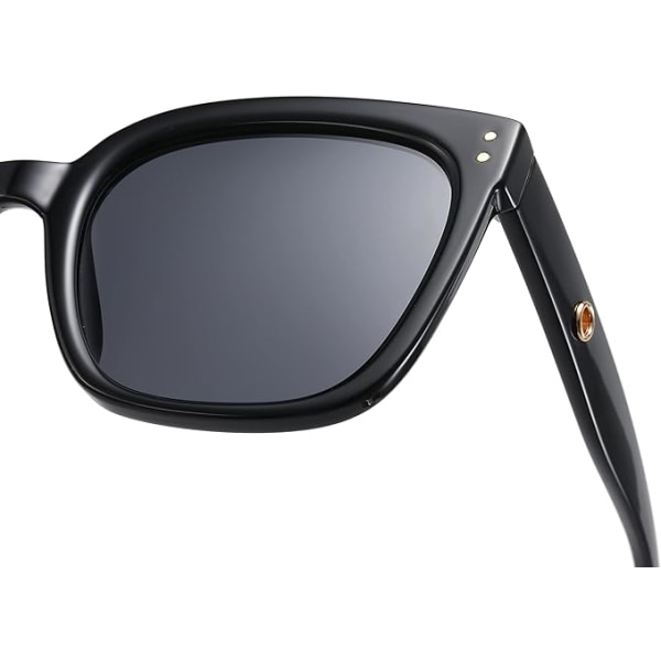 2st solglasögon för kvinnor män Vintage stor ram dam solglasögon UV400 solglasögon black+black(2 Pack)