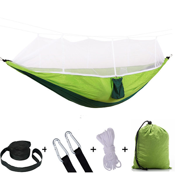 Ultralet myggenet camping hængekøje, åndbar, hurtig Fruit green combined with dark green 260*140cm