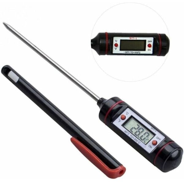 Matlagningstermometer med sond, rostfri penntermometer