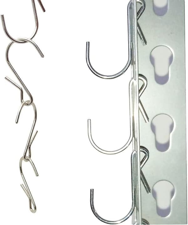 10-pack polerade metallklämkrokar, håller 4,5 kg