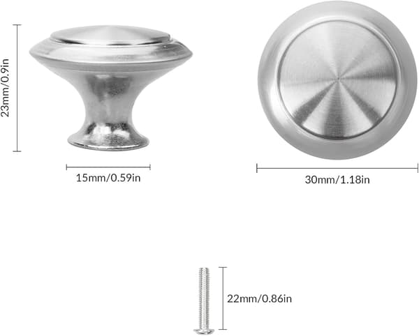 Skabgreb 12 stk. Knapper og håndtag, 30MM Runde Skabsknapper til Skabshårdvarer