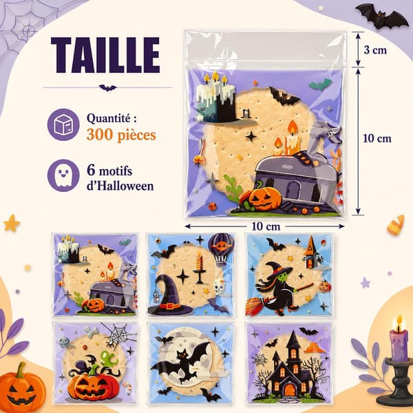 300 Halloween-godteposer, 6 festlige design, Halloween-dekorasjoner