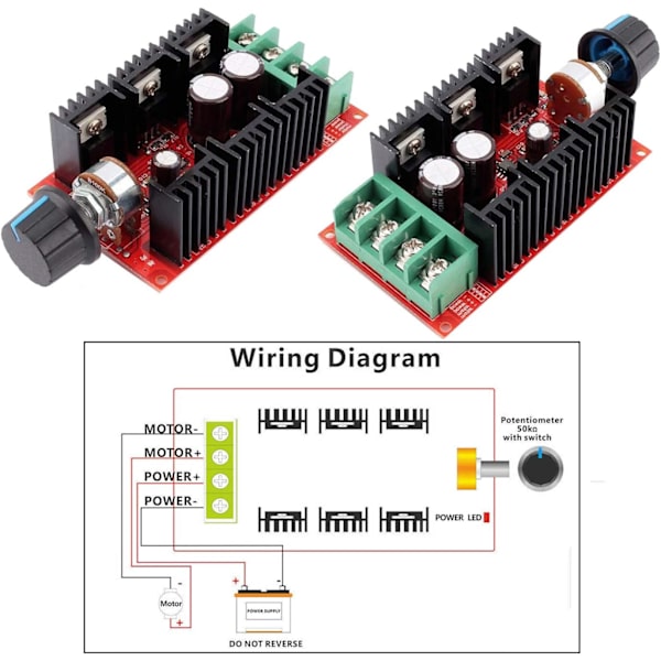 DC-motorhastighetskontrollbryter 12V 24V 48V 2000W MAX 10-50V 40A PWM HHO RC-regulator, 1-pakning