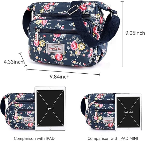 Dam Multi-Pocket Casual Crossbody Handväskor Vattentäta Axelväskor i Nylon