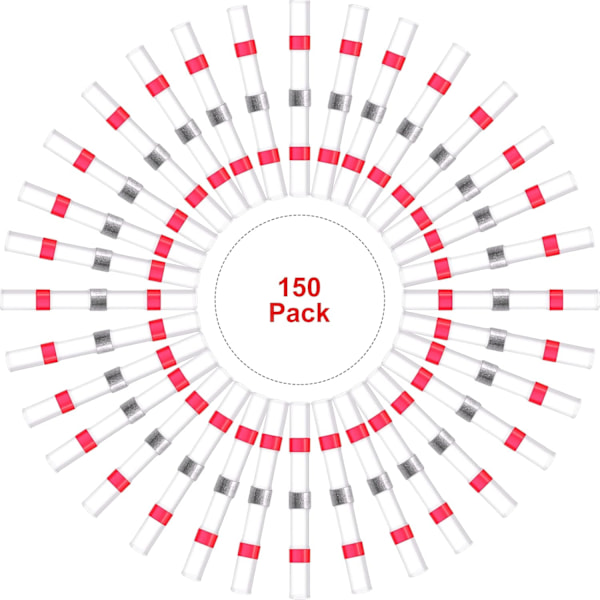150 Juotosliitosjohdinliitintä Lämpökutistuva Jatkosliitin - 22-18 AWG - Auto- ja merikäyttöön