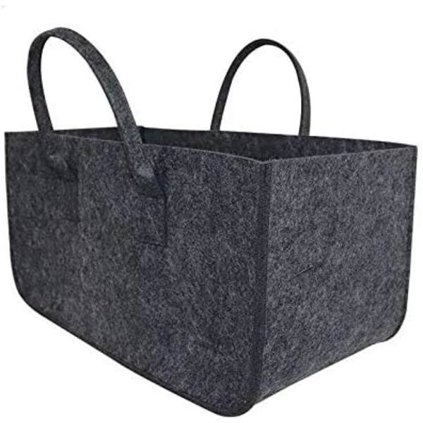 1 kpl Tukkilaukku Huopapussi Puutukki Kori Tukkivarastolaukku Tummanharmaa 50x25x25CM