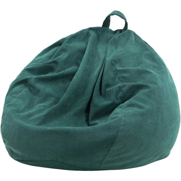 Papupussin pehmuste (täytettä ei sisälly) lapsille ja aikuisille, Papupussin säilytyspäällinen pestävä pehmeä premium-sametti leluille Dark green 80*90CM