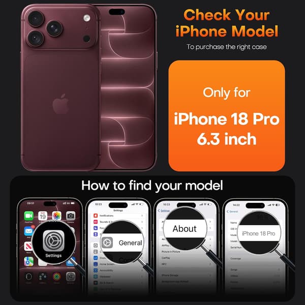 iPhone 18 Pro Klart Magnetisk Telefondeksel, Kompatibelt med MagSafe Trådløs Lading